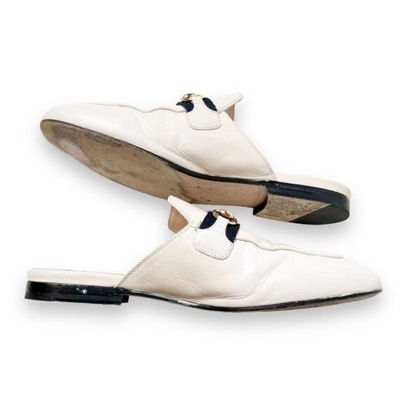 Gucci Princetown White Leather Horse Bit Slipper Mule Slide Loafer Women’s 37.5 - Picture 5 of 12